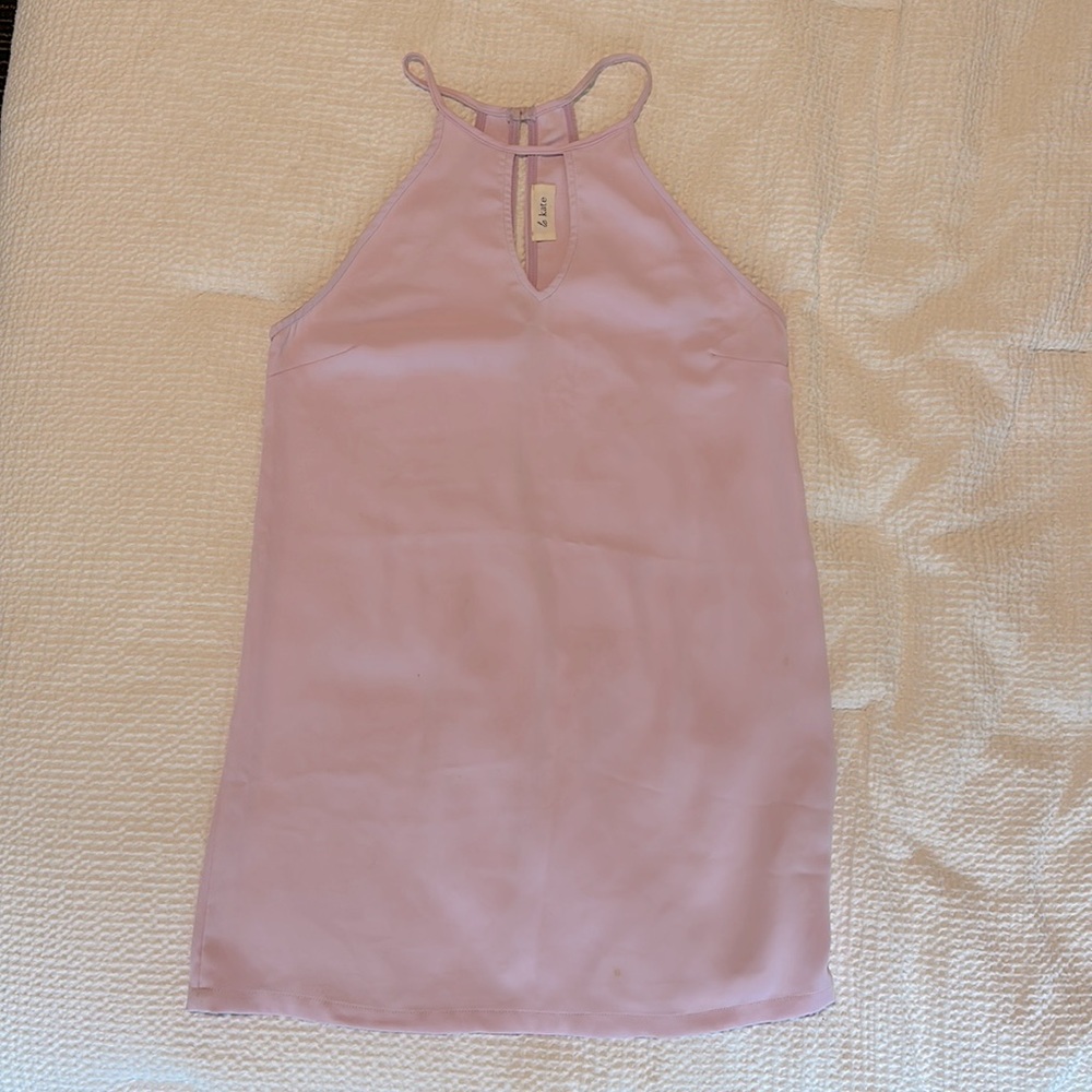 Le Kate Lilac Halter Shift Dress
